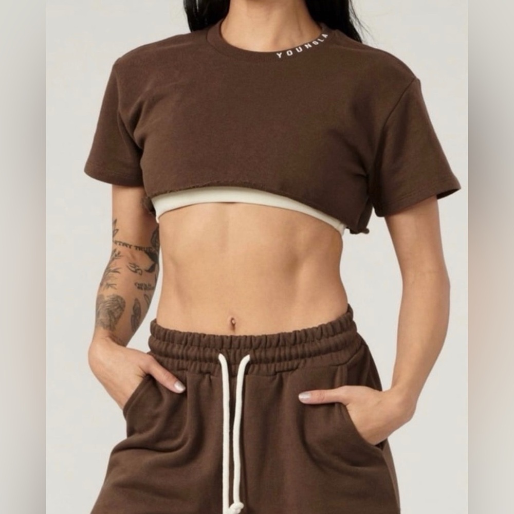 YoungLA Chocolate Brown Crop‎ Top